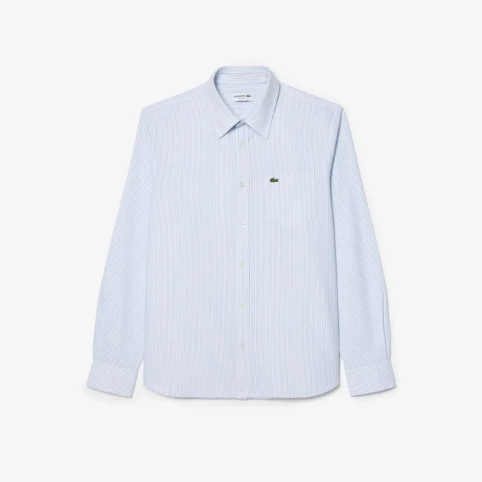 Camisa Oxford às riscas de corte regular para homem