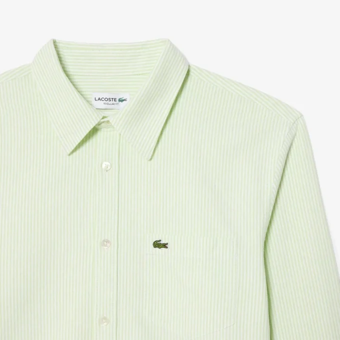 Camisa Oxford às riscas de corte regular para homem