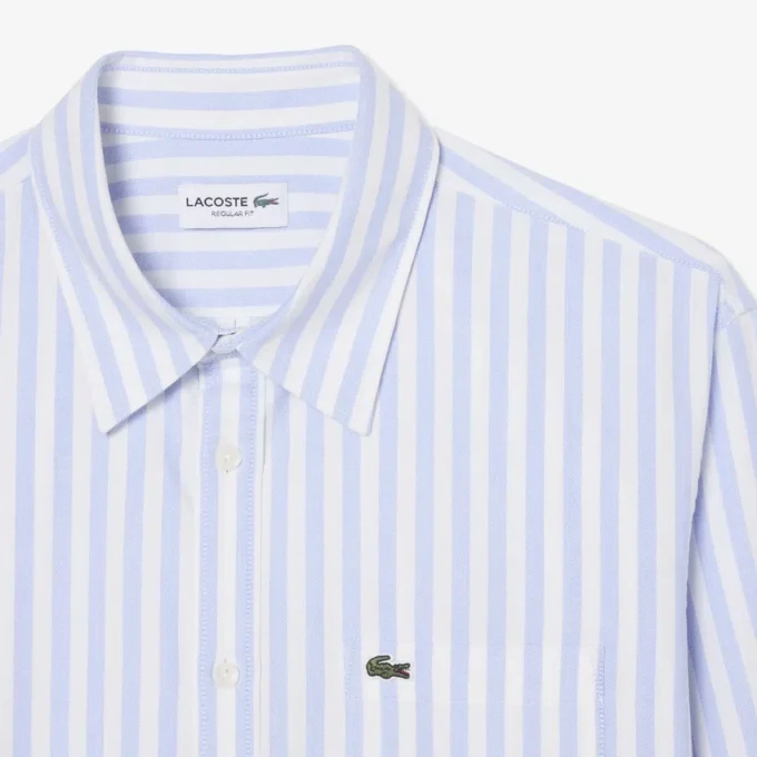 Camisa Oxford às riscas de corte regular para homem