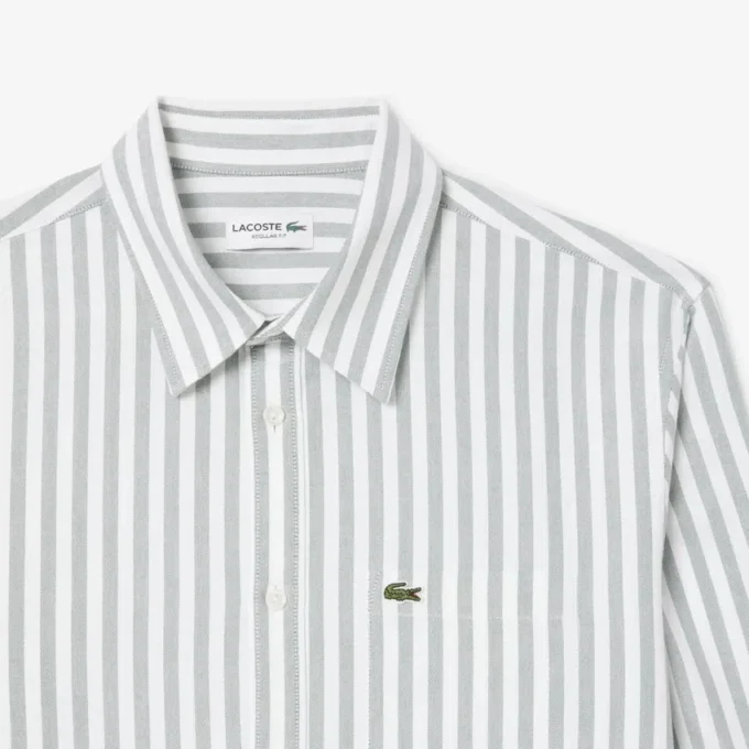Camisa Oxford às riscas de corte regular para homem