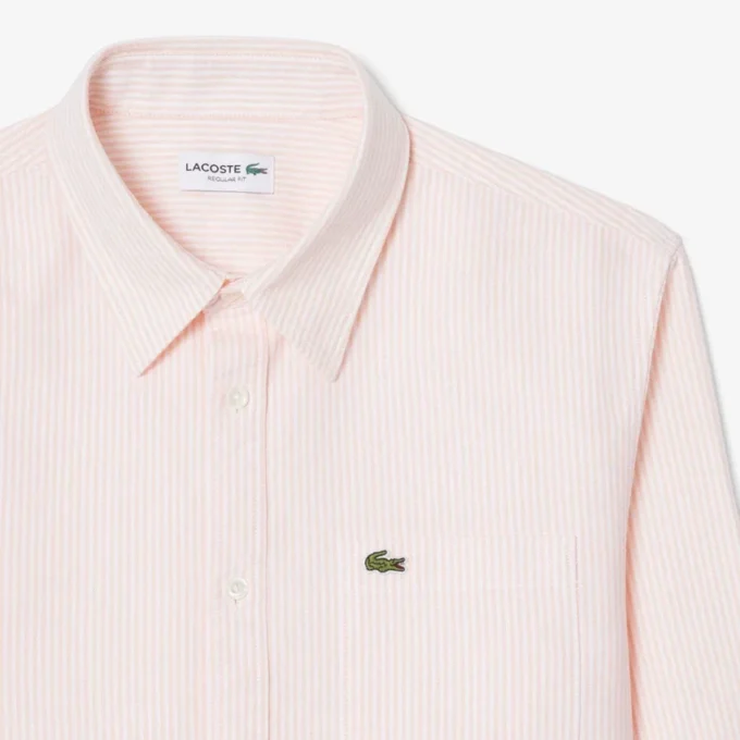 Camisa Oxford às riscas de corte regular para homem
