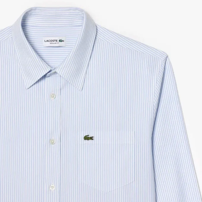 Camisa Oxford às riscas de corte regular para homem