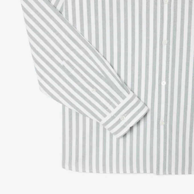 Camisa Oxford às riscas de corte regular para homem