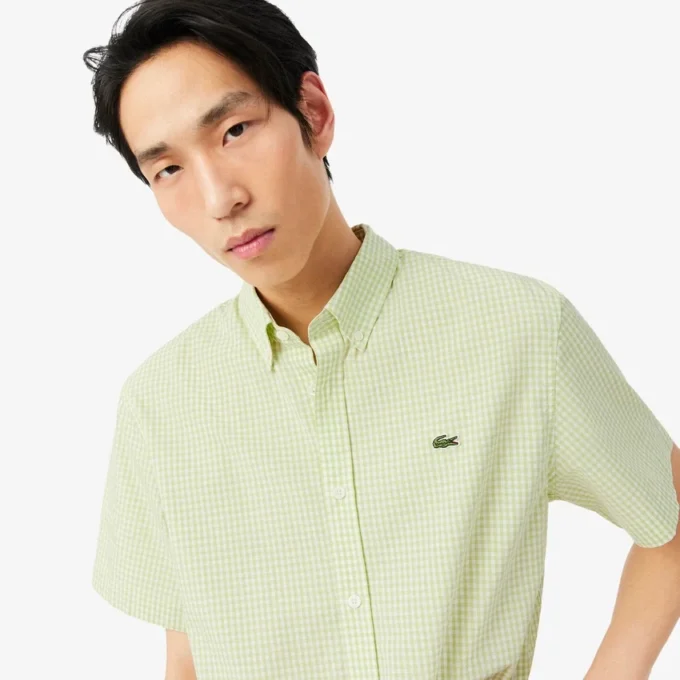 Camisa xadrez de manga curta com corte regular