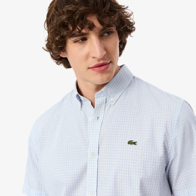 Camisa xadrez de manga curta com corte regular