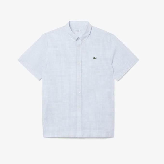 Camisa xadrez de manga curta com corte regular