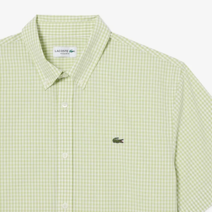 Camisa xadrez de manga curta com corte regular