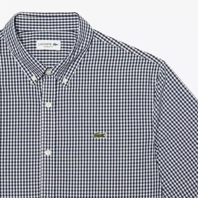 Camisa xadrez de manga curta com corte regular