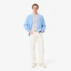 Camisa xadrez elástica de corte justo para homem