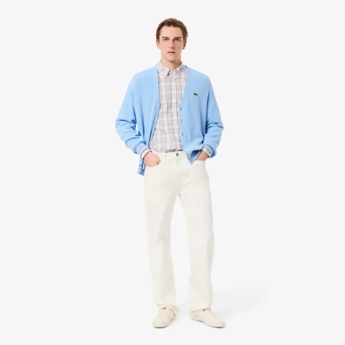 Camisa xadrez elástica de corte justo para homem