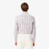 Camisa xadrez elástica de corte justo para homem