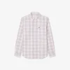 Camisa xadrez elástica de corte justo para homem