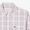 Camisa xadrez elástica de corte justo para homem