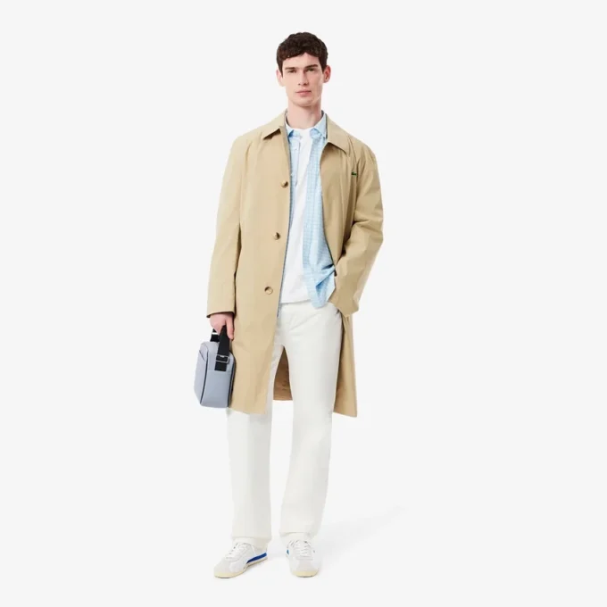 Camisa xadrez elástica de corte regular para homem