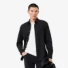 Camisas de botões elásticas de corte justo para homem