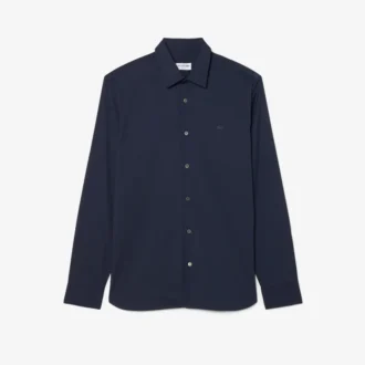 Camisas de botões elásticas de corte justo para homem