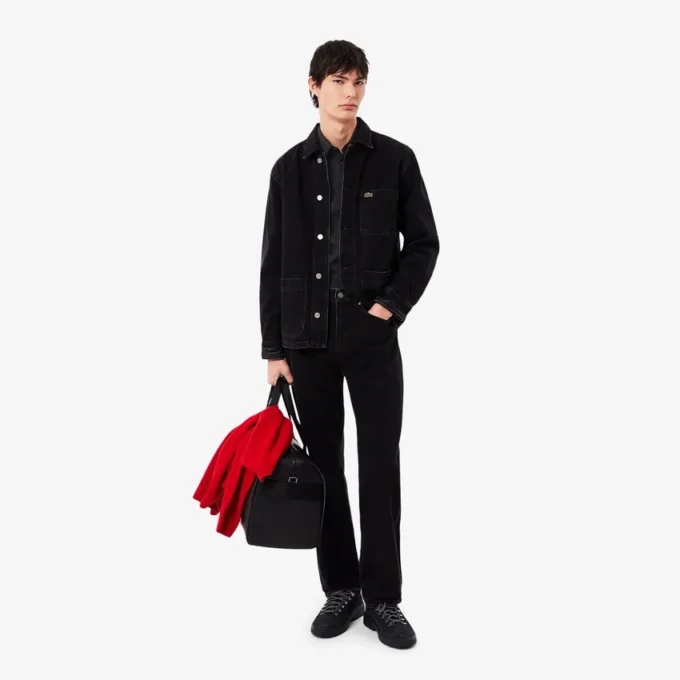 Camisas de botões elásticas de corte justo para homem