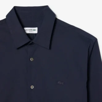 Camisas de botões elásticas de corte justo para homem