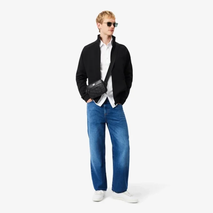 Camisas de botões elásticas de corte justo para homem