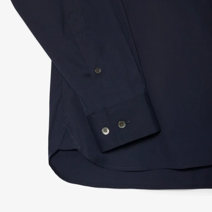 Camisas de botões elásticas de corte justo para homem