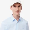 Camisas de botões elásticas de corte justo para homem
