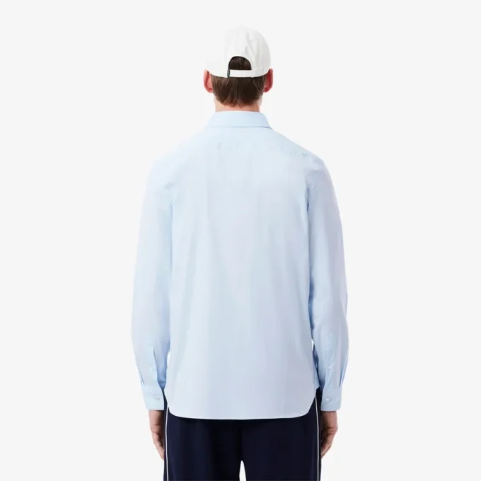 Camisas de botões elásticas de corte justo para homem