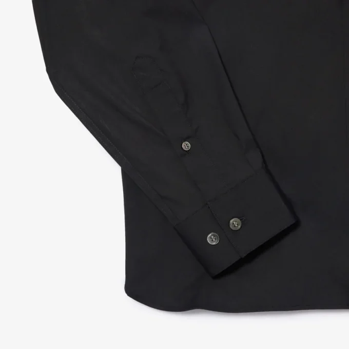 Camisas de botões elásticas de corte justo para homem