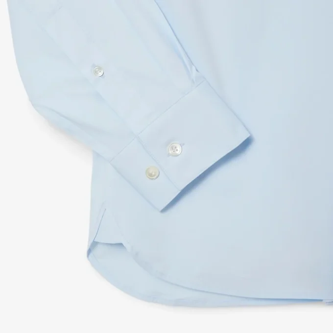 Camisas de botões elásticas de corte justo para homem