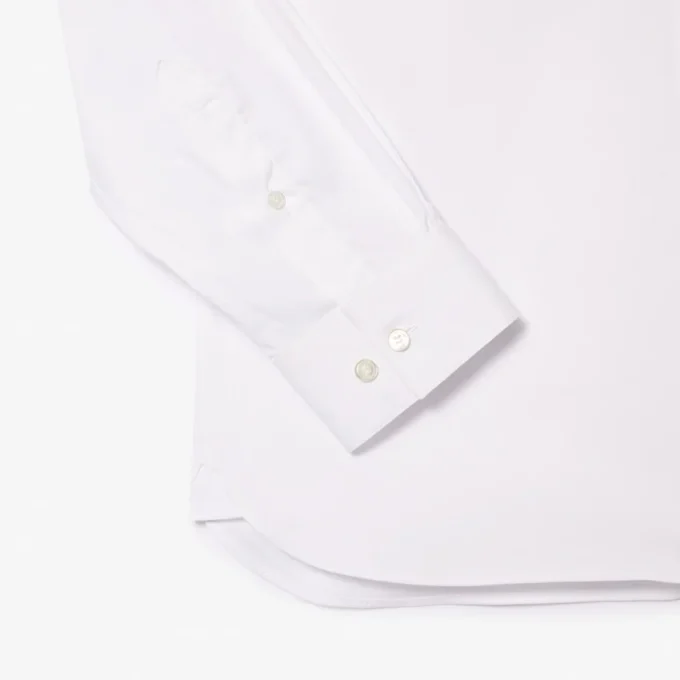 Camisas de botões elásticas de corte justo para homem