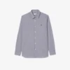 Camisas de botões em tecido elástico às riscas, corte justo, para homem
