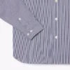 Camisas de botões em tecido elástico às riscas, corte justo, para homem