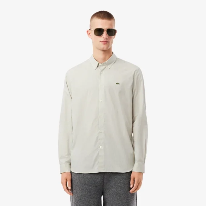 Camisas de botões às riscas de corte regular para homem
