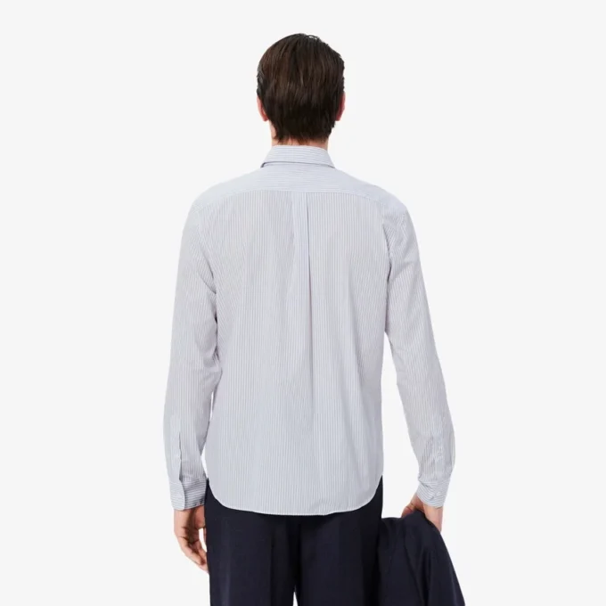Camisas de botões às riscas de corte regular para homem