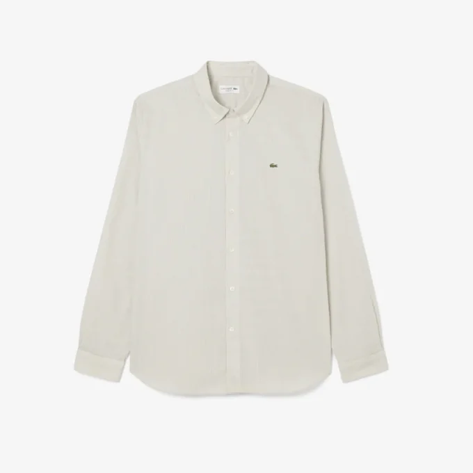 Camisas de botões às riscas de corte regular para homem