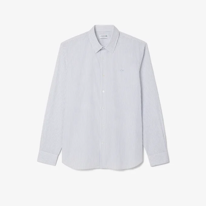 Camisas de botões às riscas de corte regular para homem