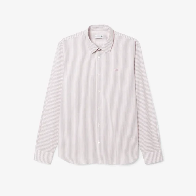 Camisas de botões às riscas de corte regular para homem