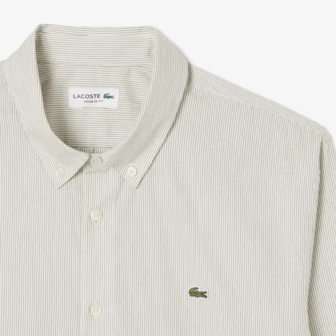 Camisas de botões às riscas de corte regular para homem