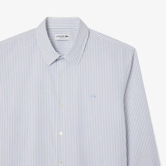 Camisas de botões às riscas de corte regular para homem