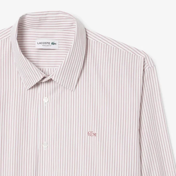 Camisas de botões às riscas de corte regular para homem