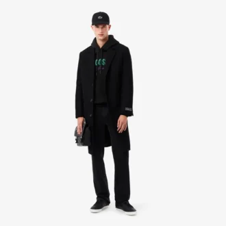 Camisola com capuz bordada de corte largo para homem