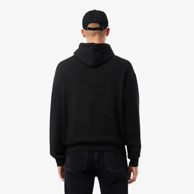 Camisola com capuz bordada de corte largo para homem