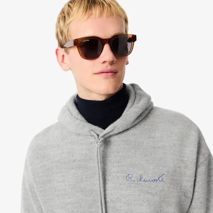 Camisola com capuz bordada para homem