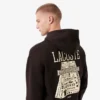 Camisola com capuz de corte largo e estampado