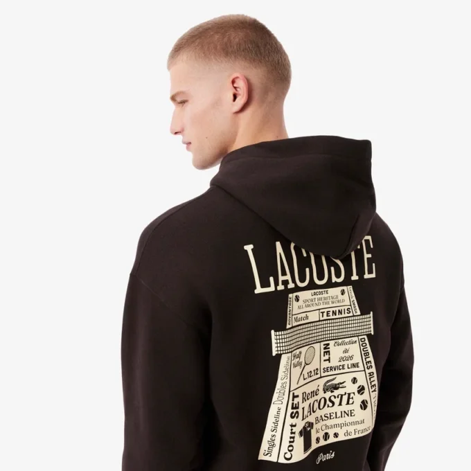 Camisola com capuz de corte largo e estampado