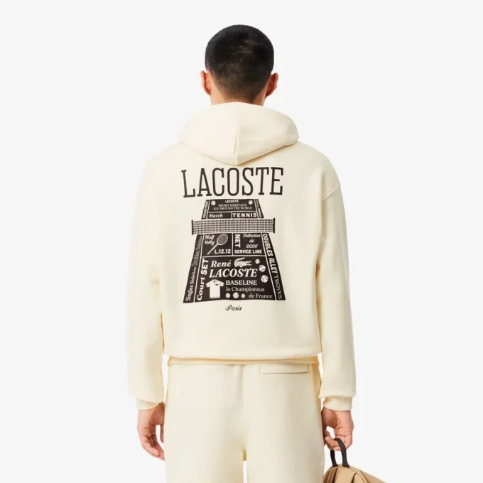 Camisola com capuz de corte largo e estampado
