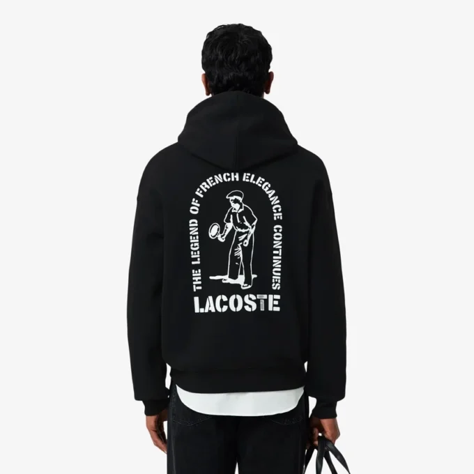 Camisola com capuz de corte largo e estampado