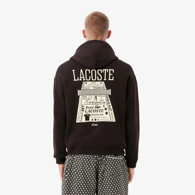 Camisola com capuz de corte largo e estampado