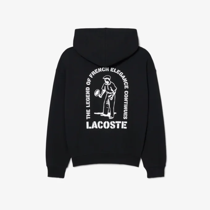 Camisola com capuz de corte largo e estampado