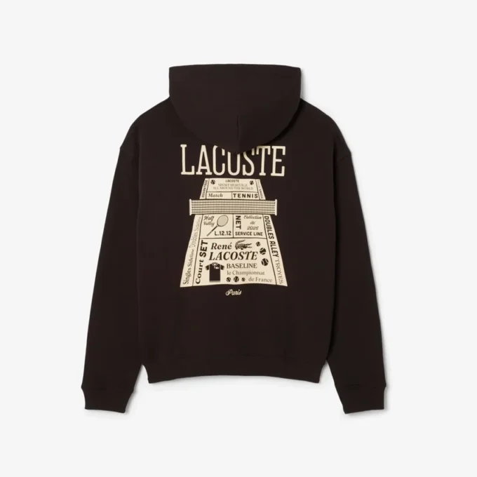 Camisola com capuz de corte largo e estampado