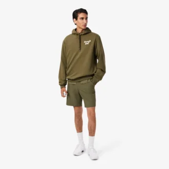 Camisola com capuz de golfe em malha polar estampada para homem